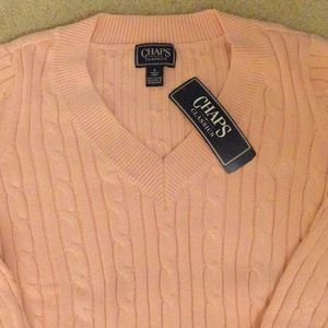 CHAPS classic cable v neck sweater
